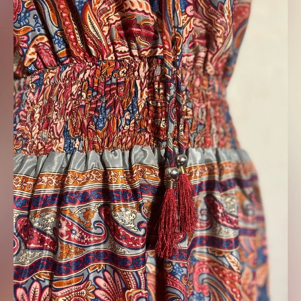 NWT! 100% Silk Sun Dress, Super Flowy, Gorgeous and NWT! Size L, P2P -20” - Picture 9 of 15
